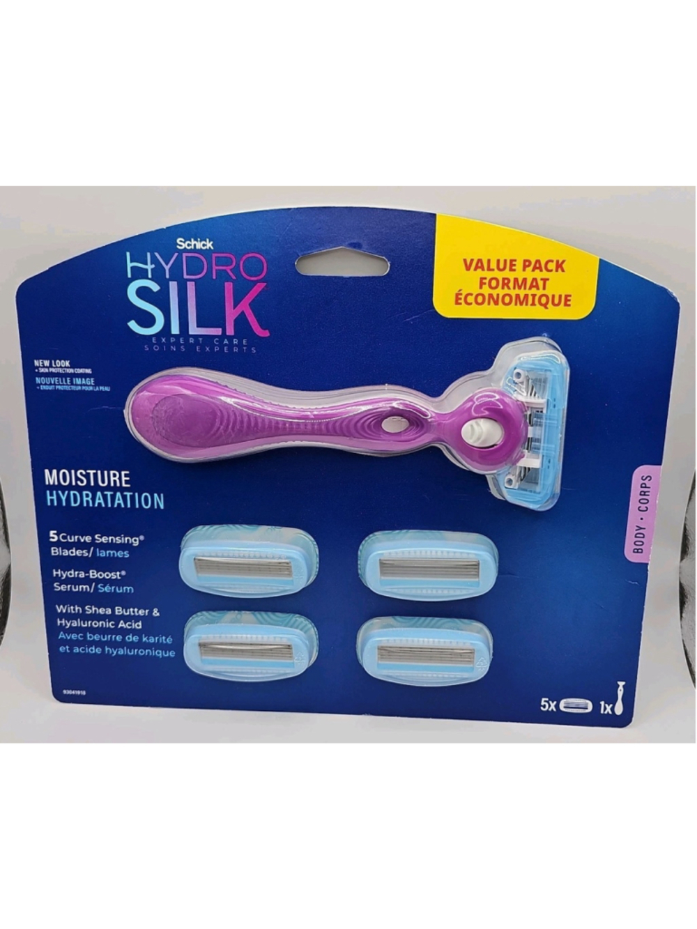 Schick Hydro Silk Moisture Hydration Razor With 1 handle & 5 5-Blade Cartridges